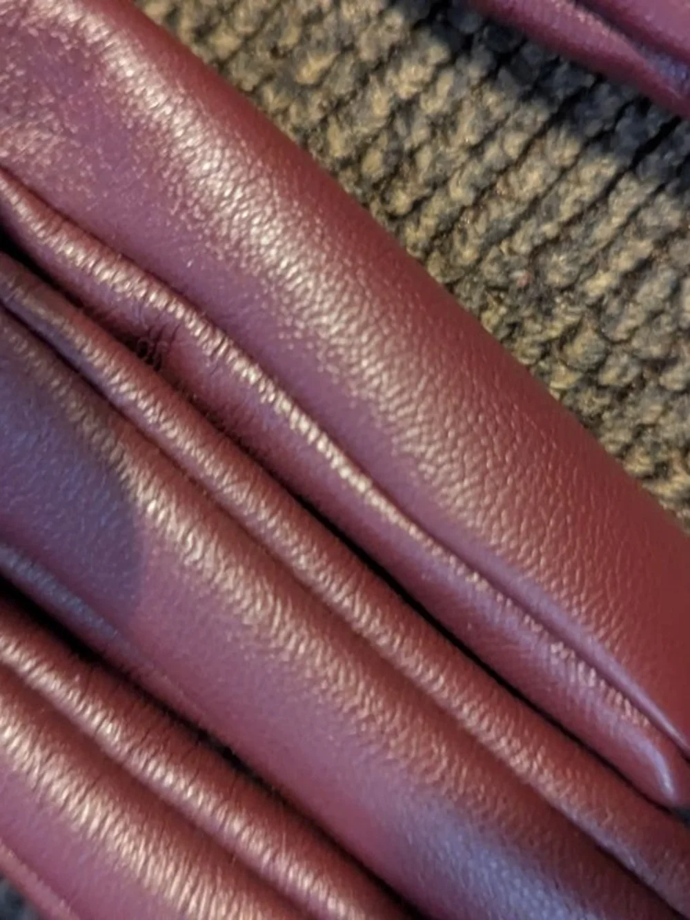 Touchscreen Leather Gloves in Wine
